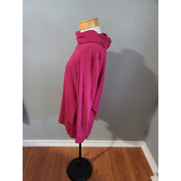 Chico's Women's Turtleneck Shirt Maroon 3/4 Sleeve Top Size 2 ( Size Large) - Picture 4 of 11